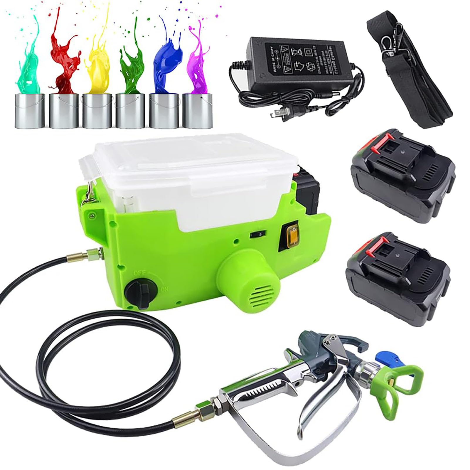 Eiwitany 500W Portable Airless Paint Sprayer, 1.7L Capacity,Speed Settings, for Furniture, Cabinets, Fences, Walls & Garden Projects