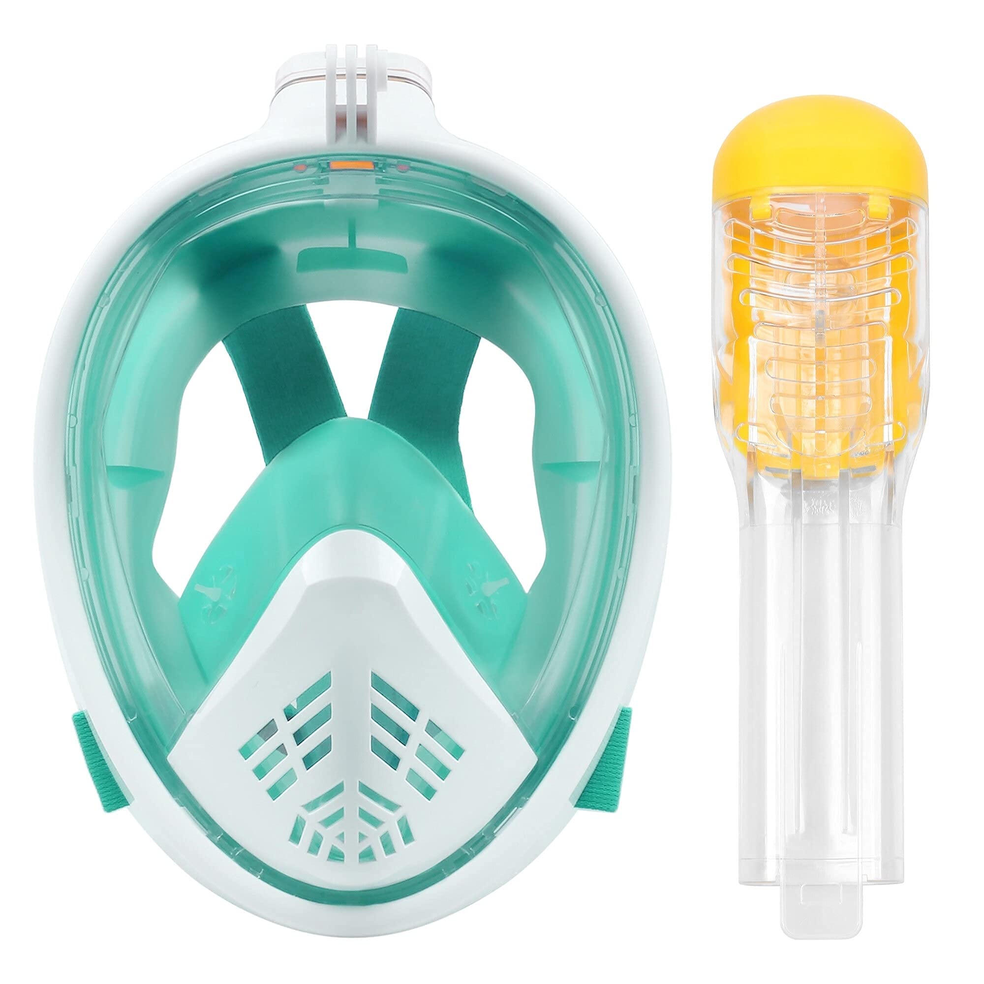 Masque De Plongée Intégral Anti-Buée, pour Plongée sous-Marine, Natation, Entraînement, Bandage Respirant, Tube, Vert, Grand（Black 1-S）