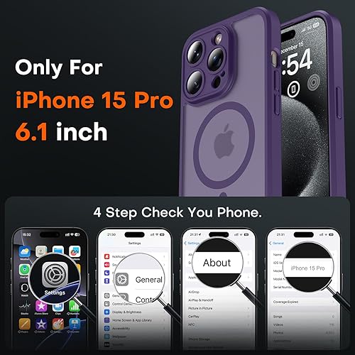 Miniatura 155 de TOCOL Funda magnética para iPhone 15 Pro Max, protección completa mejorada de la cámara, compatible con Magsafe, protección contra caídas, funda