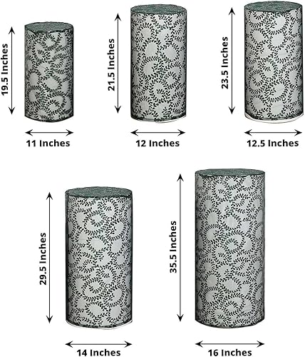 Vista 166 de Efavormart - Juego de 5 fundas de soporte para caja de exhibición cilíndrica de elastano, color negro, fundas elásticas para pilar de pedestal, 160