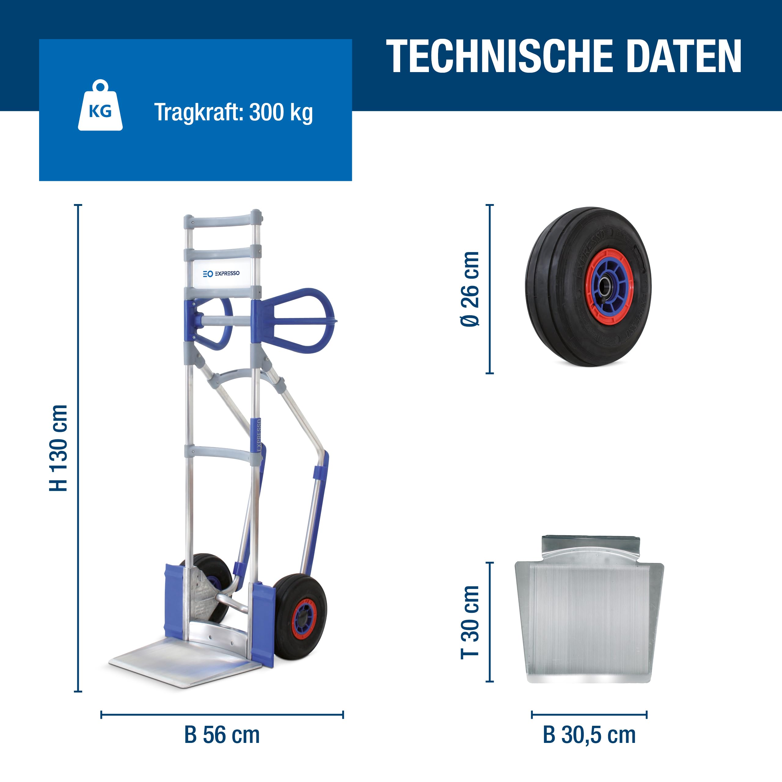 EXPRESSO Alu Profi-Sackkarre – Bis 250 Kg Für Getränkekisten & Fässer