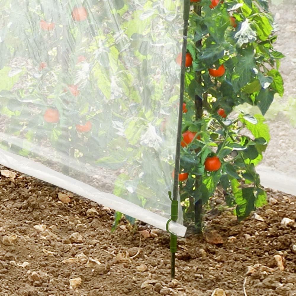 TERRE JARDIN Lot de 2 Serre à tomates de Jardin 200x180x120 cm avec Film Plastique Haute résistance & arceaux Acier - Microclimat, Protection tomates Contre intempéries, idéale jardinière Tomate