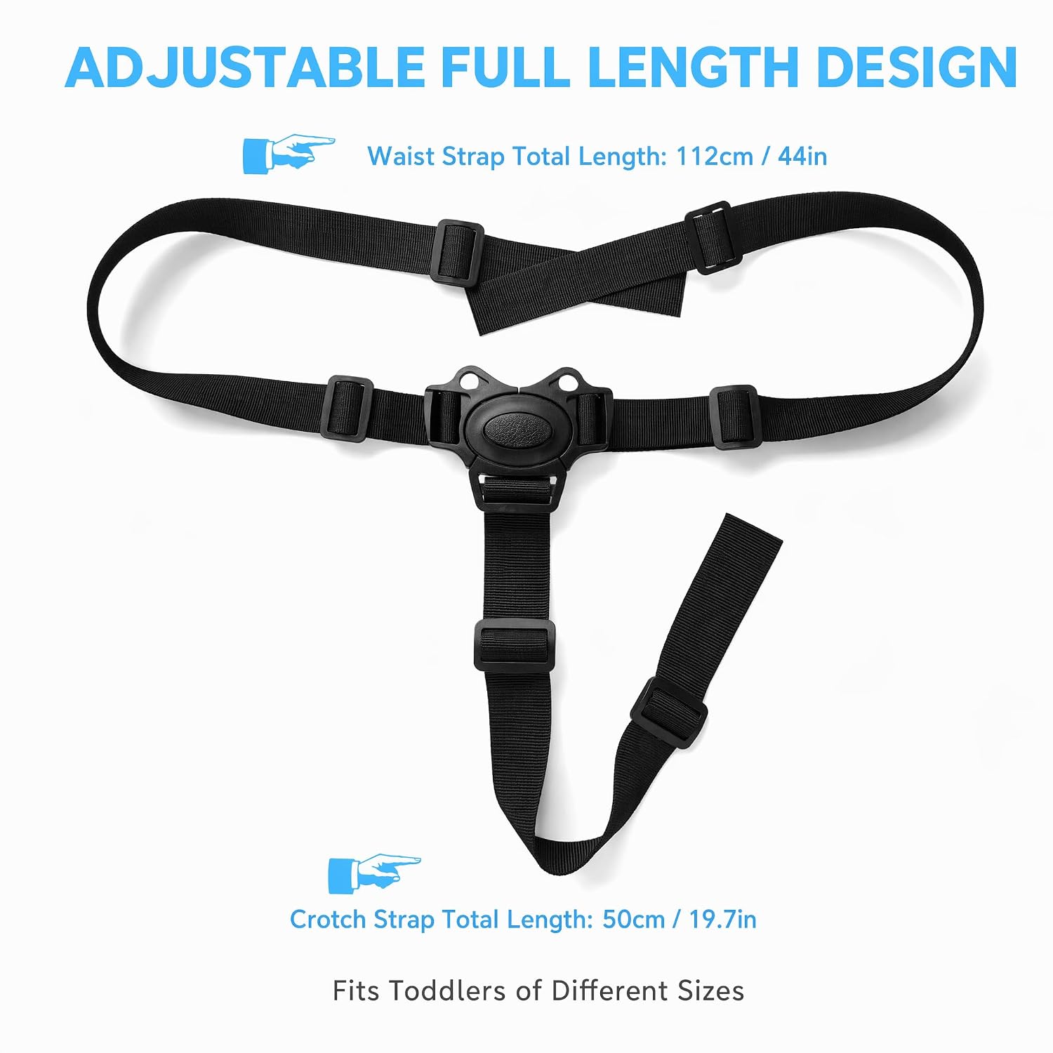 Adjustable 3 Point Harness Baby High Chair Straps, Nylon Tape, Strong Adhesive, Lightweight, Portable, for Baby Kid Stroller, Pushchair