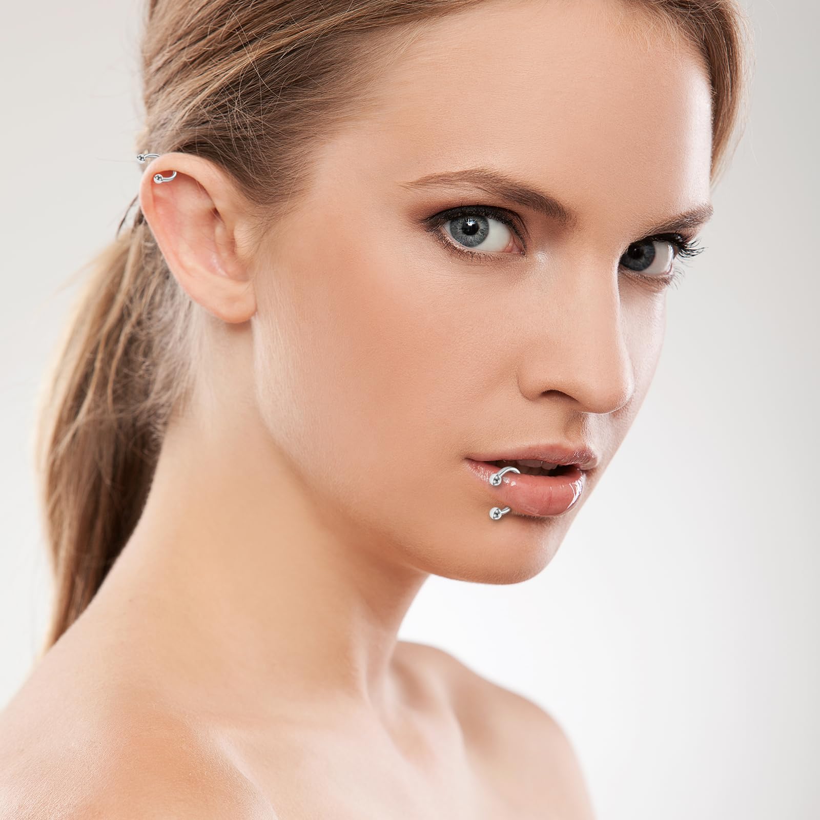 Piercings de Nariz de Acero Inoxidable 16G Bisagra Sin Costuras Herradura Joyería Cartílago Labios