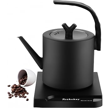 Gooseneck Kettle 1.0 L 1000W 304 Stainless Steel Matt Black Automatic shut-off boil dry and overheating protection 3-5 minutes cooking time BPA-free for coffee and tea