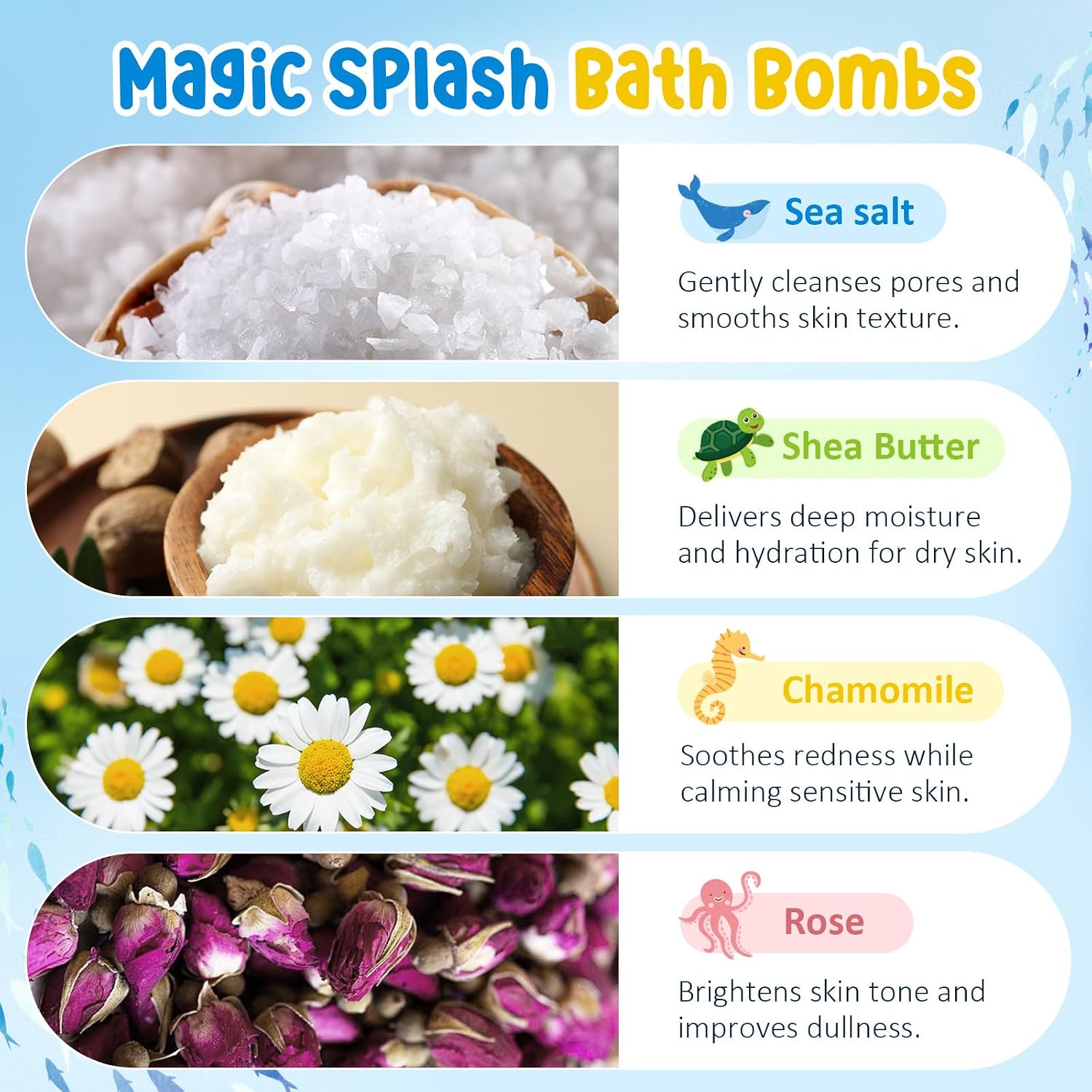 Bath Bombs for Kids, 6 Packs Kids Bubble Bath Bombs for Kids Ages, Bubble Bath Kids Nontoxic | Fizzes, Fun Science Toddler Bath Color Tablets Gift for Boys and Girls