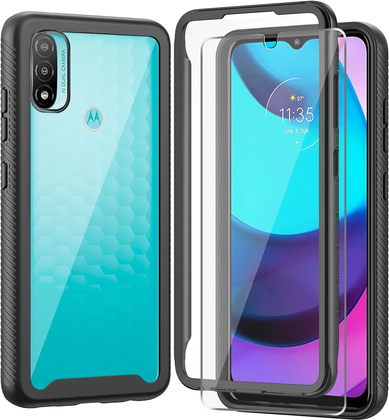 For Motorola Moto E20/Moto E30/Moto E40 Case, with Tempered Glass