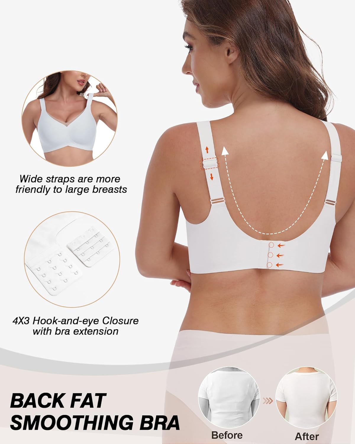 Comfortable Wireless Bras for Women Seamless Padded Push Up No Show Bra with Support - Image 5