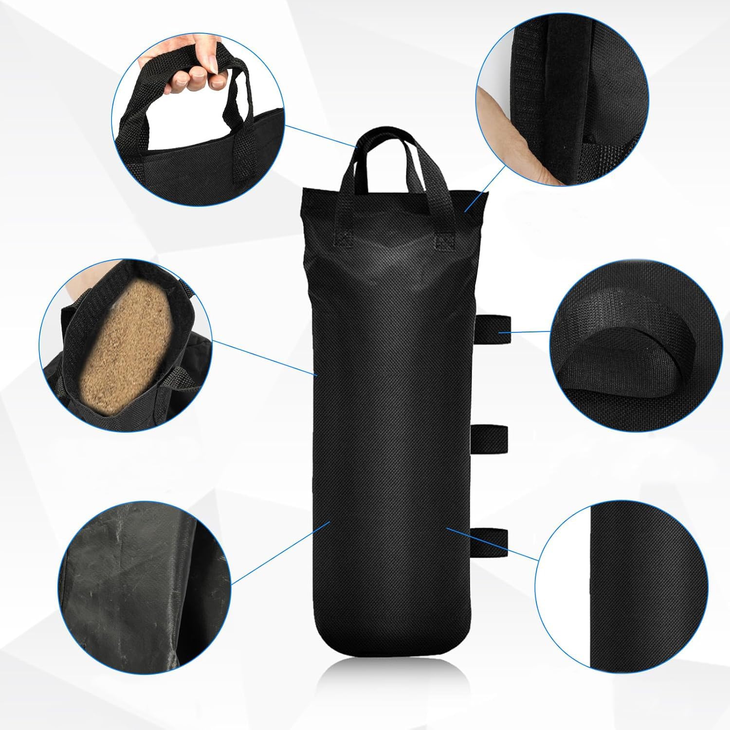 Sacos de Arena de 4 Piezas, Pesas de lastre para Gazebo de Grado Industrial, Sacos de Arena Recargables, Bolsas de Peso para Gazebo, Sacos de Arena para Exteriores, para gazebos, sombrillas de Patio