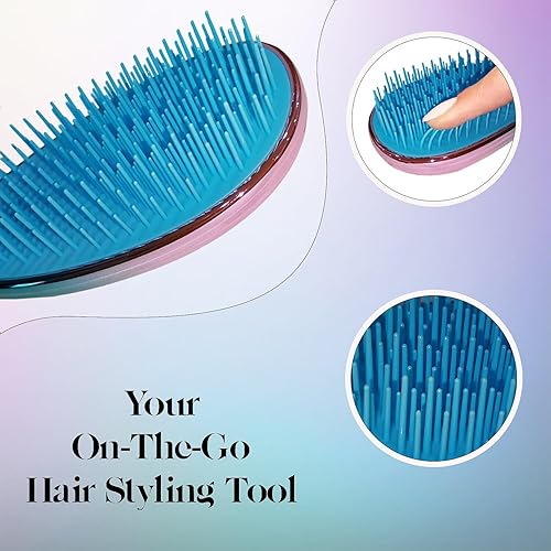 Miniatura 4 de Cepillo desenredante definitivo para cabello grueso, rizado, liso y natural. Cepillo desenredante seco y húmedo sin dolor para mujeres, niños y