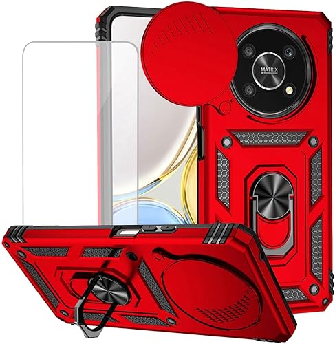 Miniatura 1 de Funda para Honor X9 4GHonor Magic4 Lite Any-LX1 con protector de pantalla de vidrio templado y cubierta para cámara deslizante, anillo magnético
