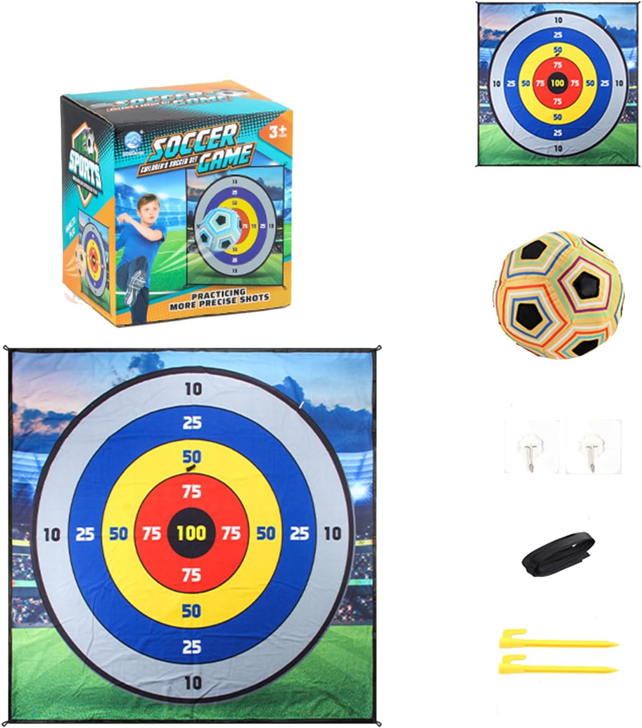 and Learning Soccer Play Set for to Develop Kicking Accuracy Portable Football Practice Mat