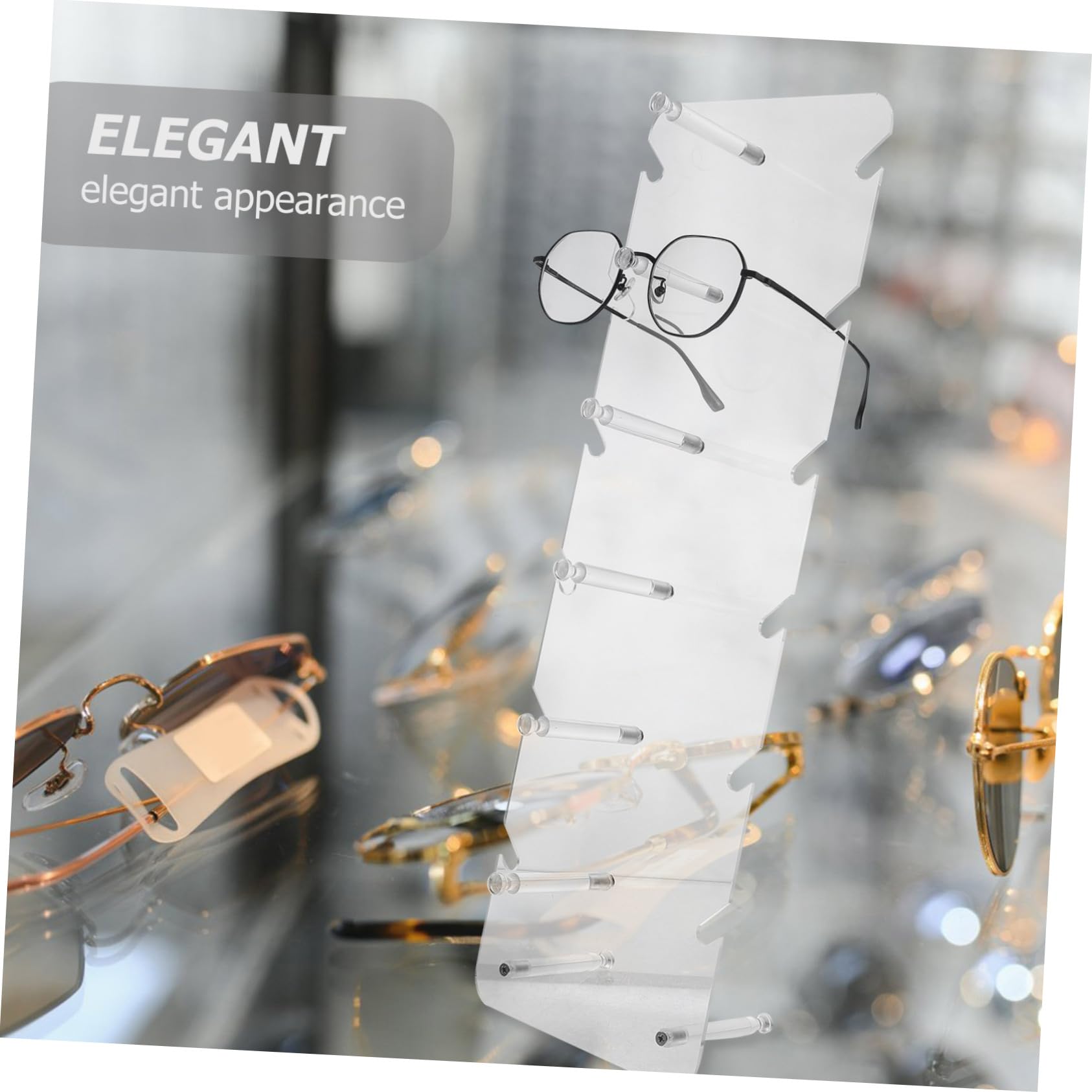 MAGICLULU Support à Lunettes Transparent Organisateur de Lunettes de Soleil Lunettes Optiques Présentoir Multifonctionnel Compact pour Rangement sur Table