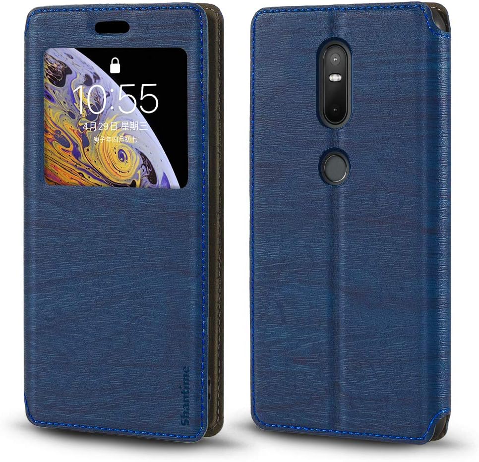 Lenovo Phab 2 Plus Case, Wood Grain Leather Case with Card Holder and Window, Magnetic Flip Cover for Lenovo Phab 2 Plus
