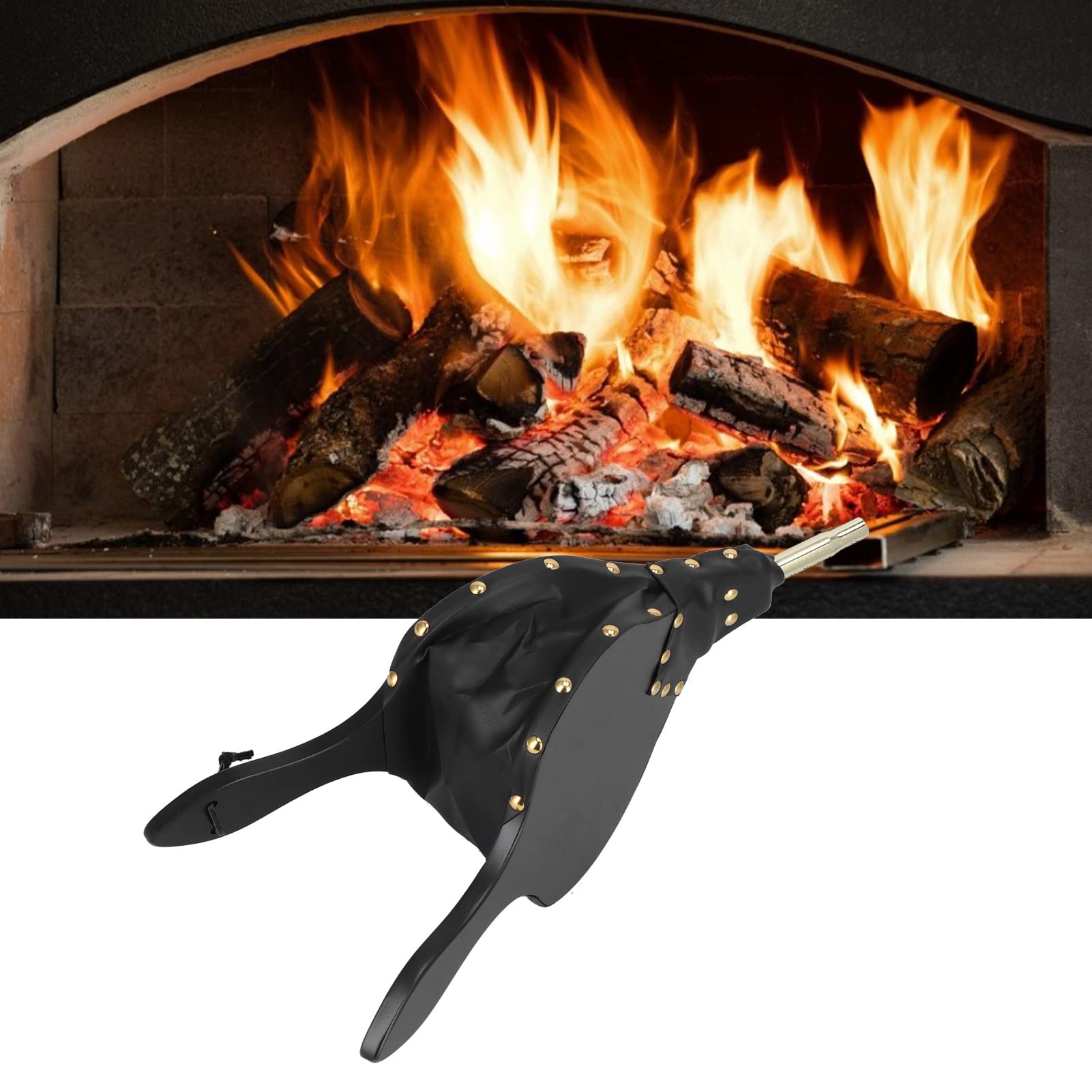 Wentylatory, Miechy, Premium Wood & Leather Bellows - Przenośna Dmuchawa Kominkowa Do Grilla