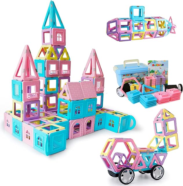 Magblock Magnetic Building Blocks ,103 PCS Magnetic Tiles Magnetic Creative Educational Construction Block Learning Toys