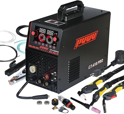 Miniatura 8 de Soldador de Corte por Plasma Combinado MIG con Gas/MIG Sin Gas/TIG con Elevación/Palo/CORTE 5 en 1 Máquina de Soldadura de Aluminio con Voltaje Dual