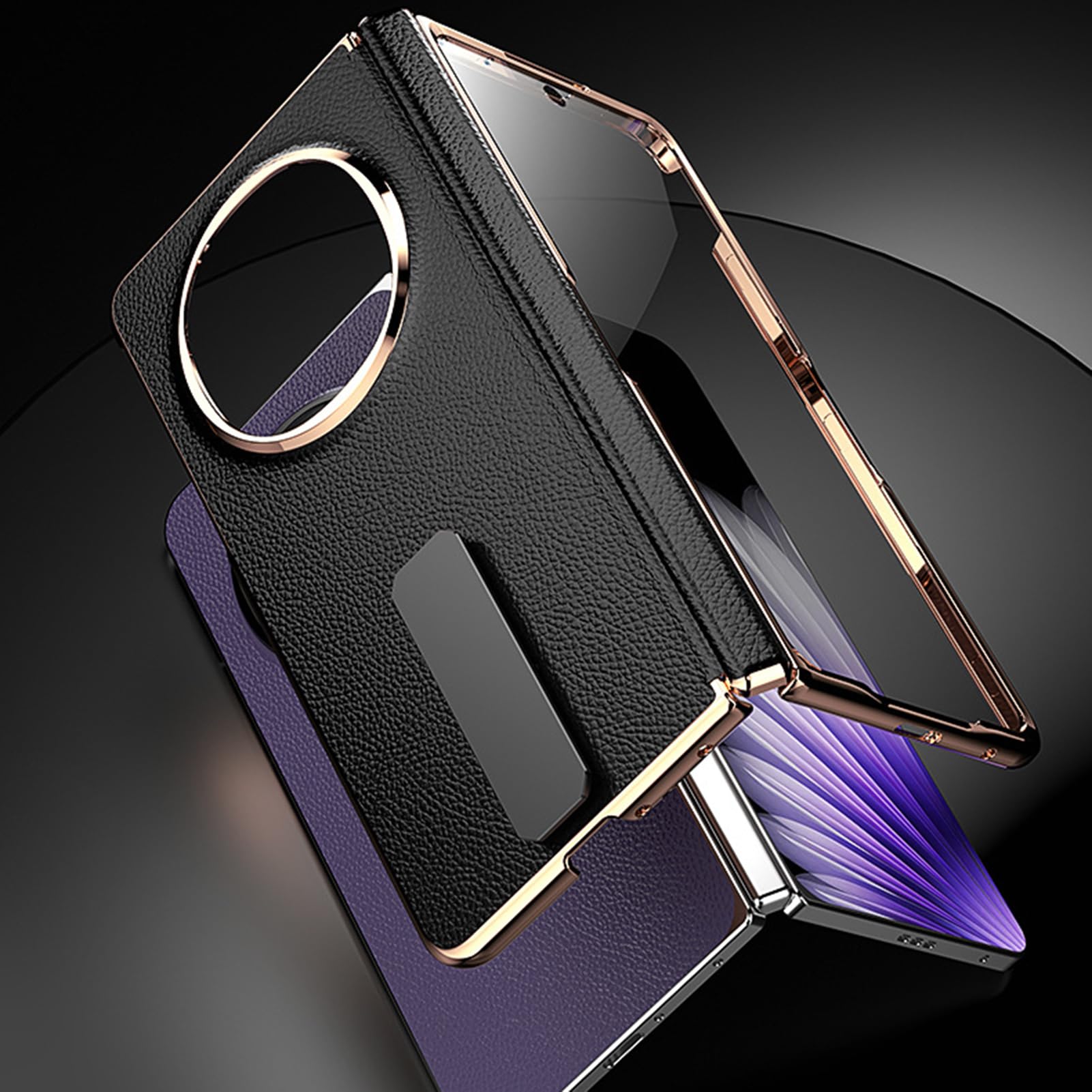 Etui z prawdziwej skóry do Oppo Find N5, ochrona ekranu, tekstura liczi, etui na telefon, kompleksowa ochrona z podpórką, czerwone, Find N5