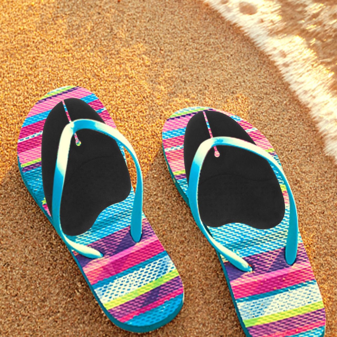 POPETPOP Non-Slip Toe Protector Cushions for Women 3 Pairs and Fabric Forefoot Pads Self-Adhesive Thong Sandal Inserts Shock Absorbing Ball-of-Foot Cushions for Flip-Flops and Sandals