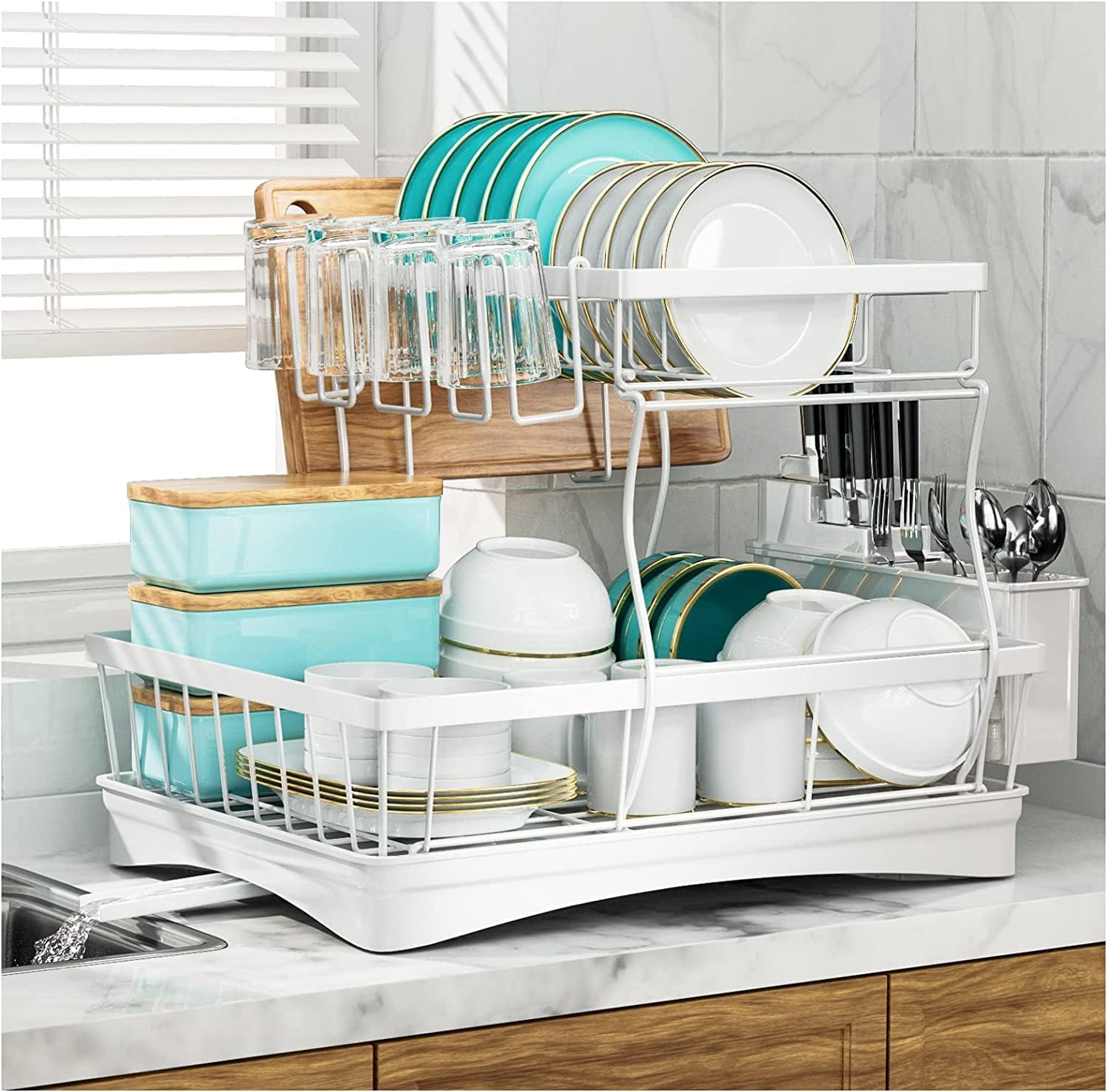 Organizador De Utensilios De Cocina De Acero Inoxidable - Soporte Compacto Para Encimera, 5.3 X 4.3 Pulgadas