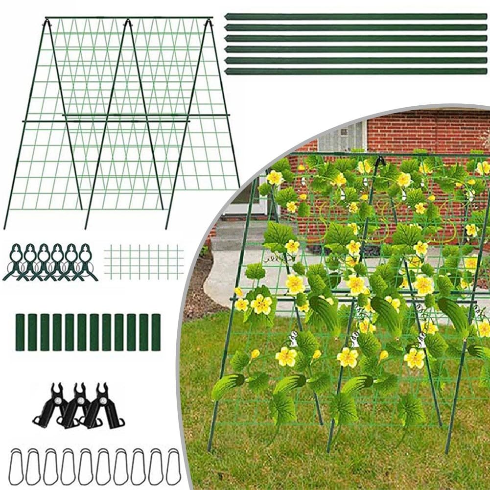 Treillis De Concombre 163 X 122 Cm Pour Plate-bande Surélevée - Support Métal En Forme De U Pour Plantes Grimpantes, Courgettes & Tomates