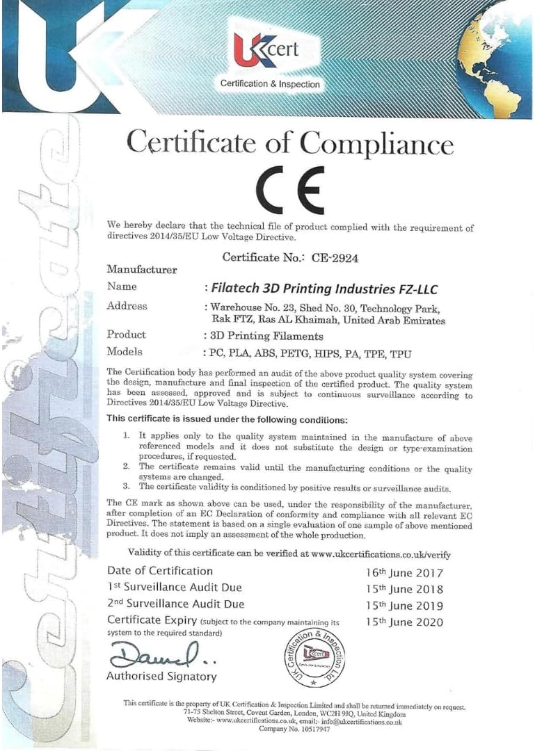 Filatech FilaFlexible 30 TPEE Based Engineering 3D Printer Filament,1.75mm -/+0.03mm, 0.5KG Spool, TPU Superrior, Made in UAE - (Black)