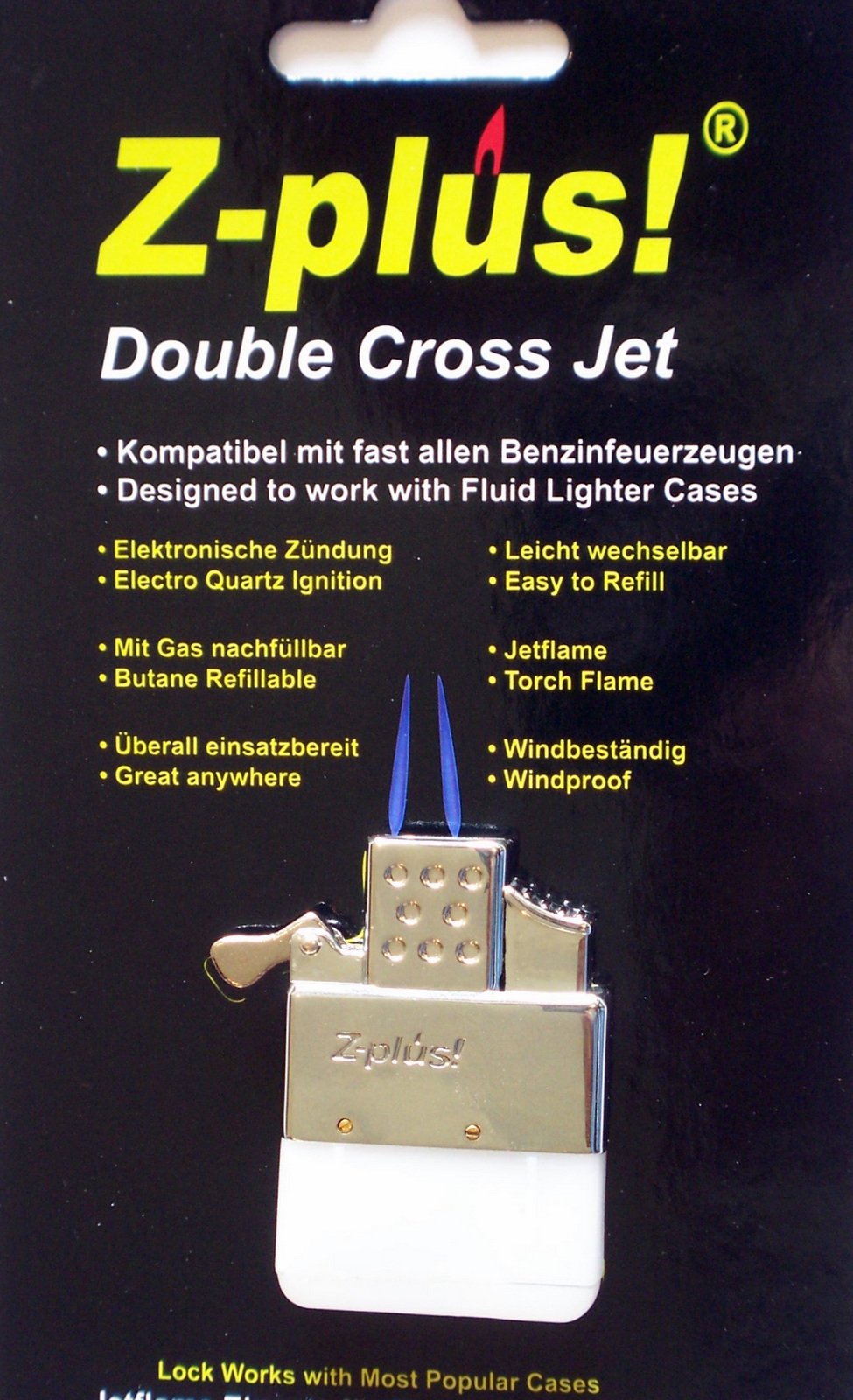 Z-Plus Double Twin Cross Jet Torch flame Replacement Insert For Petrol Lighters