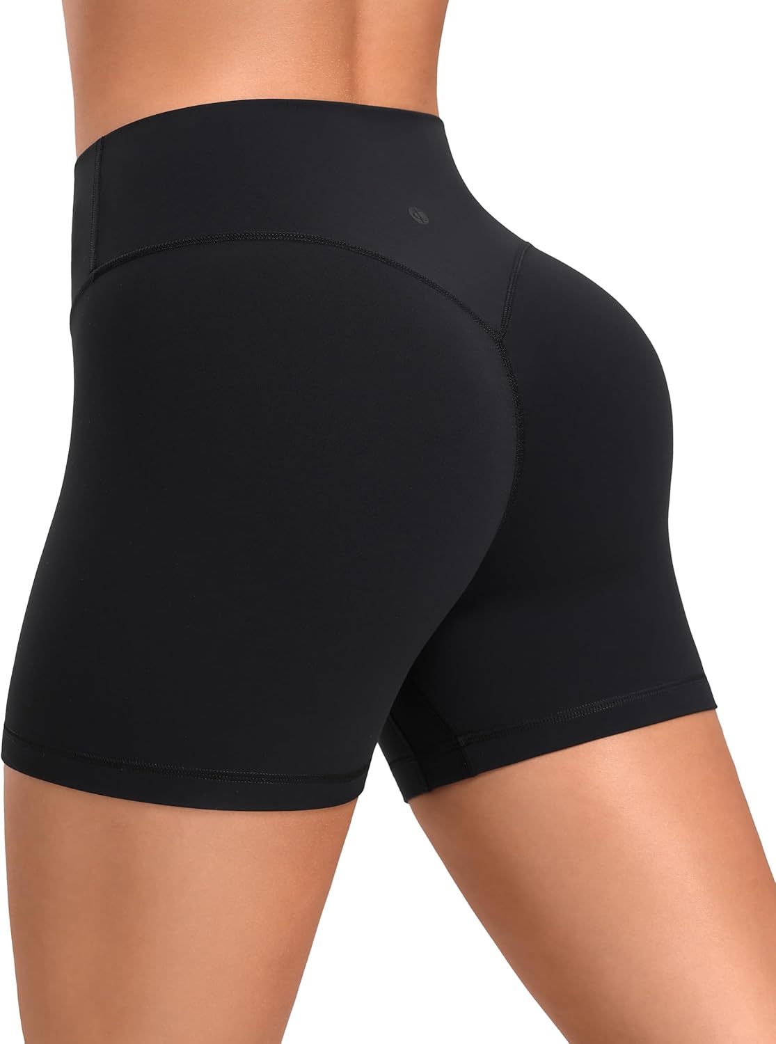 Colorfulkoala Sculptiva Butt-Lifting Hidden Scrunch Workout Shorts for Women 4", No Front Seam High-Waisted Yoga Shorts
