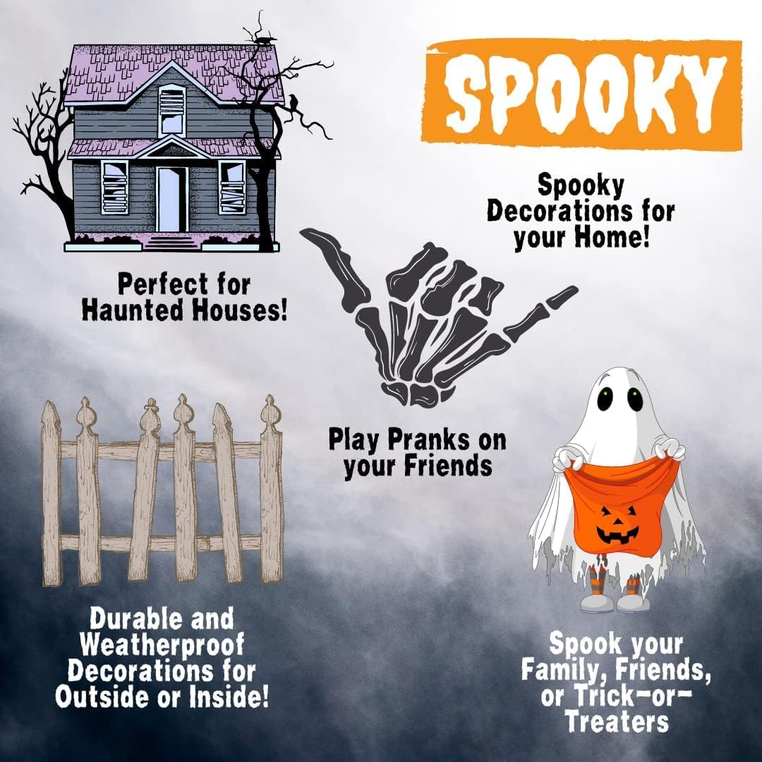 SCS Direct Kitten Skeleton Halloween Decoration (3 Pack)-7.5" Long-Weather Resistant - Upgrade Your Fall Graveyard Haunted House Party Props, Trick-or-Treat Decor, School Classroom
