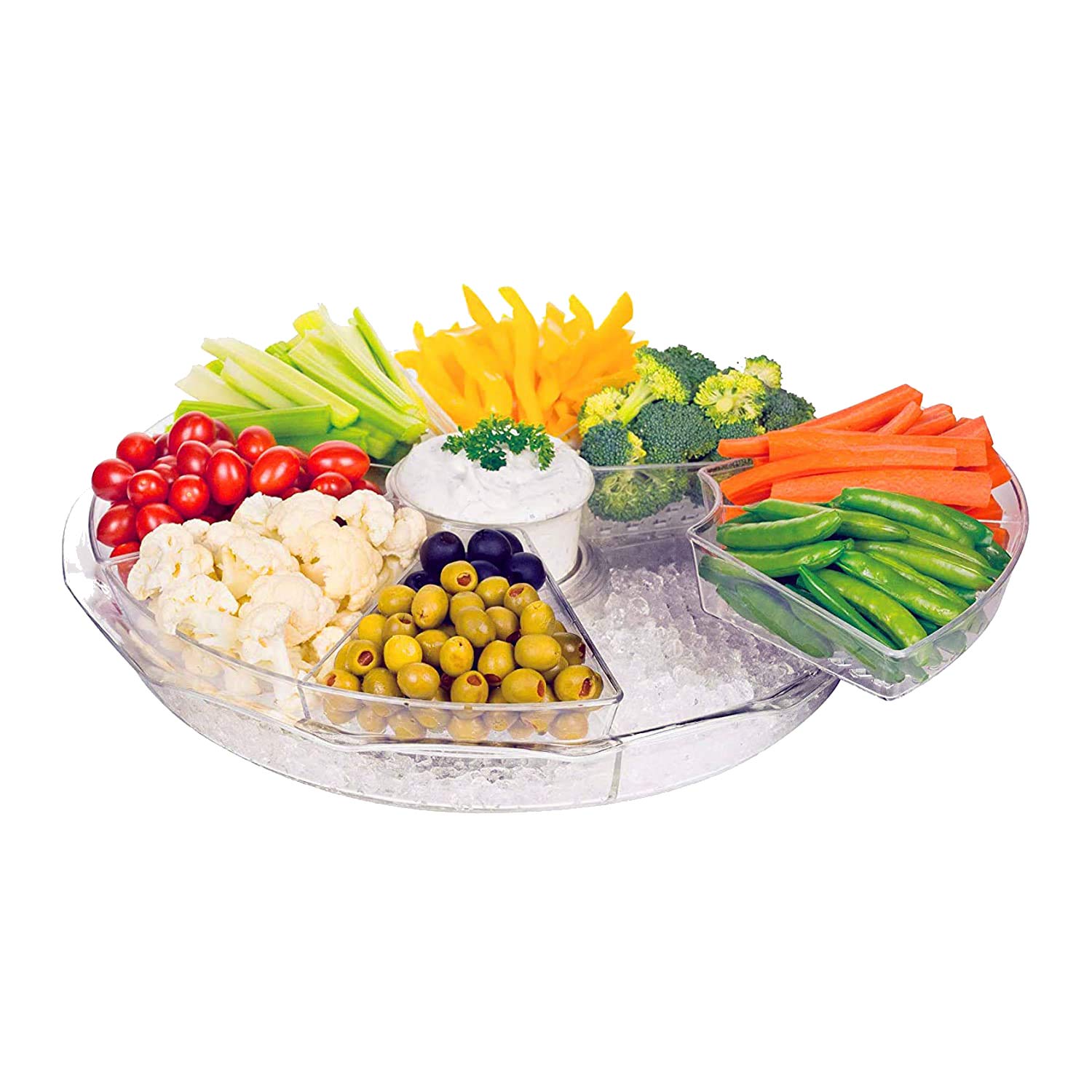 Buy Chef's Star Acrylic Large Serving Tray, 8 Compartment Tray with Lid