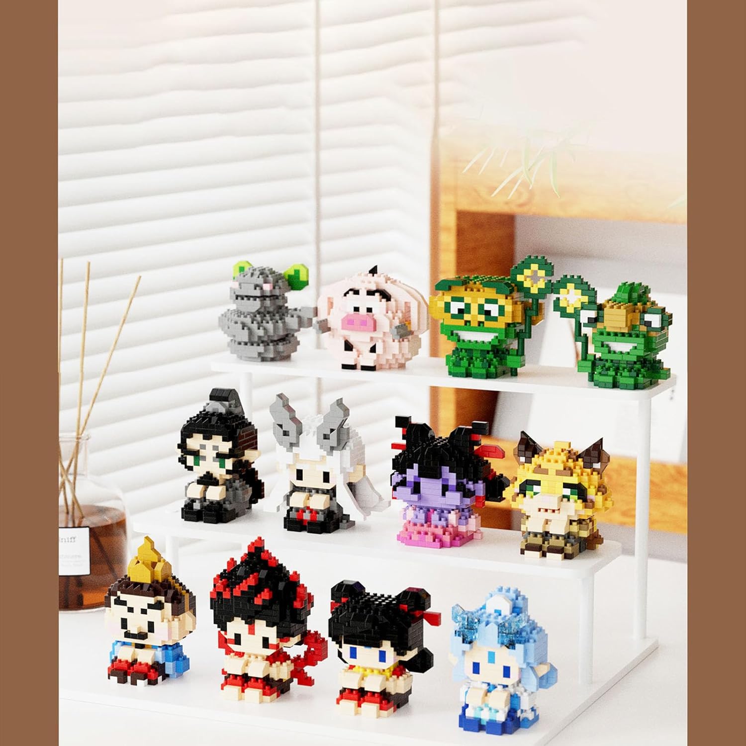 Nezha Ao Bing Series Mini Blocks Toy,Cute Anime Figures Toys Desk Accessories,for Kids, Ages 6+ - Collectible Movie Cartoon Character Gift Idea (Ao Bing325pcs)