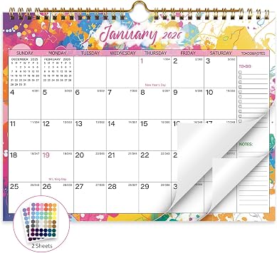 XISIDO 2026 Calendar, 2026 Wall Calendar, 18 Month Wall Calendar 2026-2027, January 2026 to June 2027 Calendar with Twin-Wire Binding, Hanging Hook and Julian Dates, 11" X 8.5" Colorful