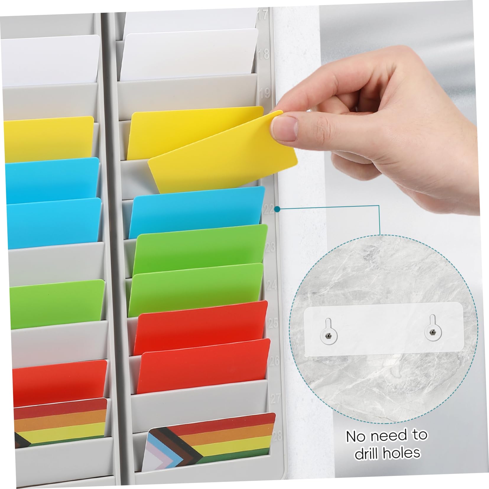 DOITOOL 2 Stück Fach Kartenhalter Wandhalterung aus Robustem Material Praktischer Organizer für Zeitkarten Ausweise Hotel und Mitgliedskarten für Büro Lager Kindergarten und Zuhause