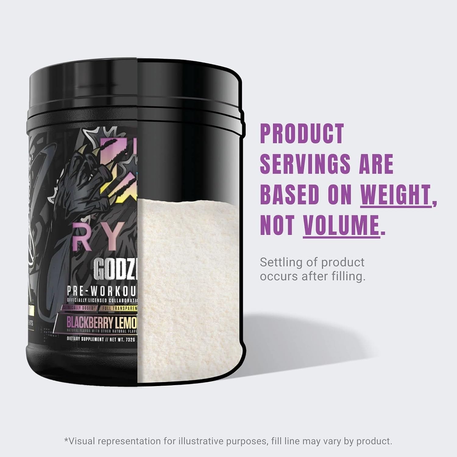 Ryse Signature Series Godzilla Pre Workout | Pump, Energy, Strength, and Focus | Citrulline, Beta-Alanine, Caffeine | 40 Servings (BlackBerry Lemonade)