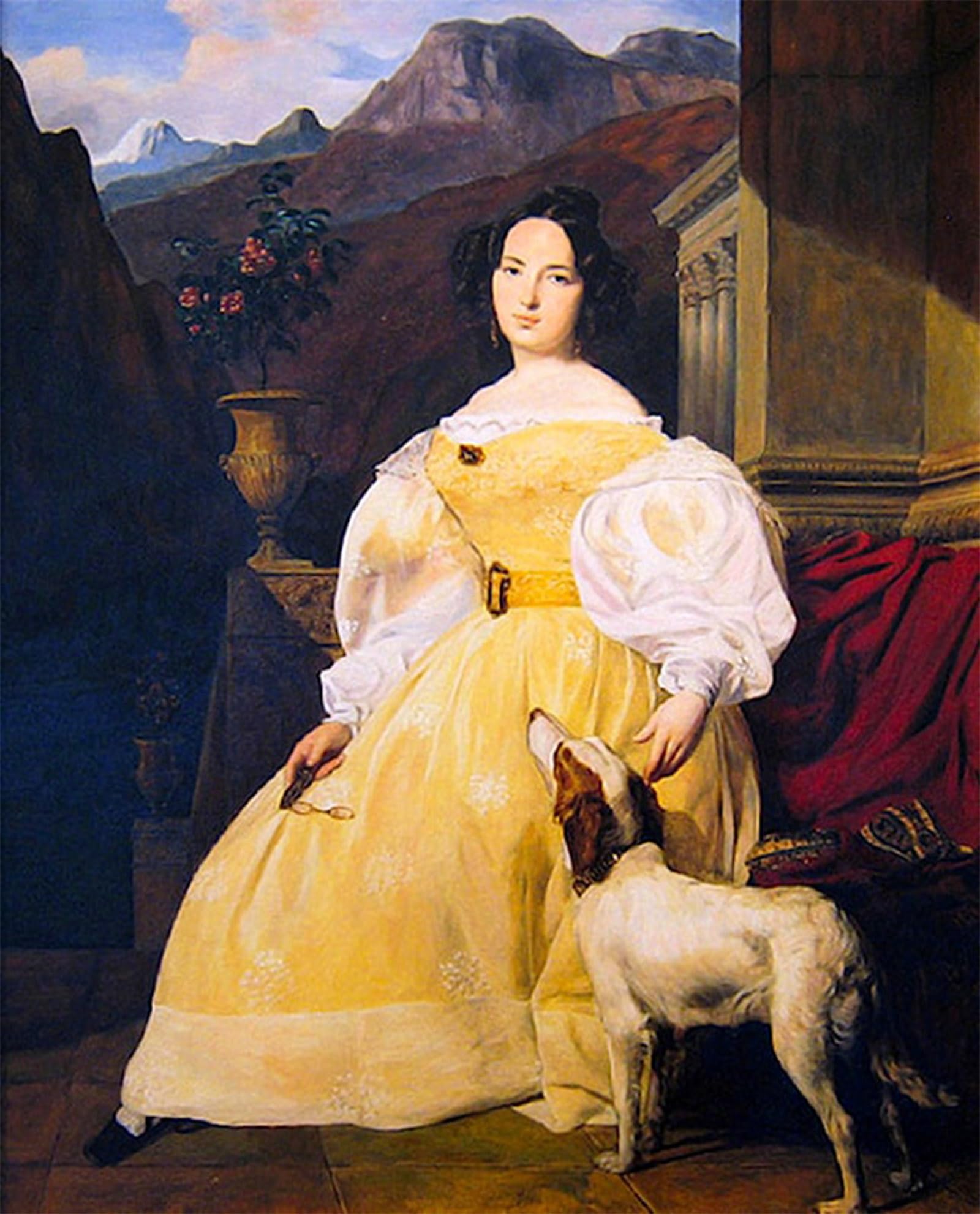 POSTERIIk Vintage Print Pop Art Landscape Artwork Portrait of Madam Hanska by Ferdinand Georg Waldmueller Art Prints for Office Home Decor 60x90cm