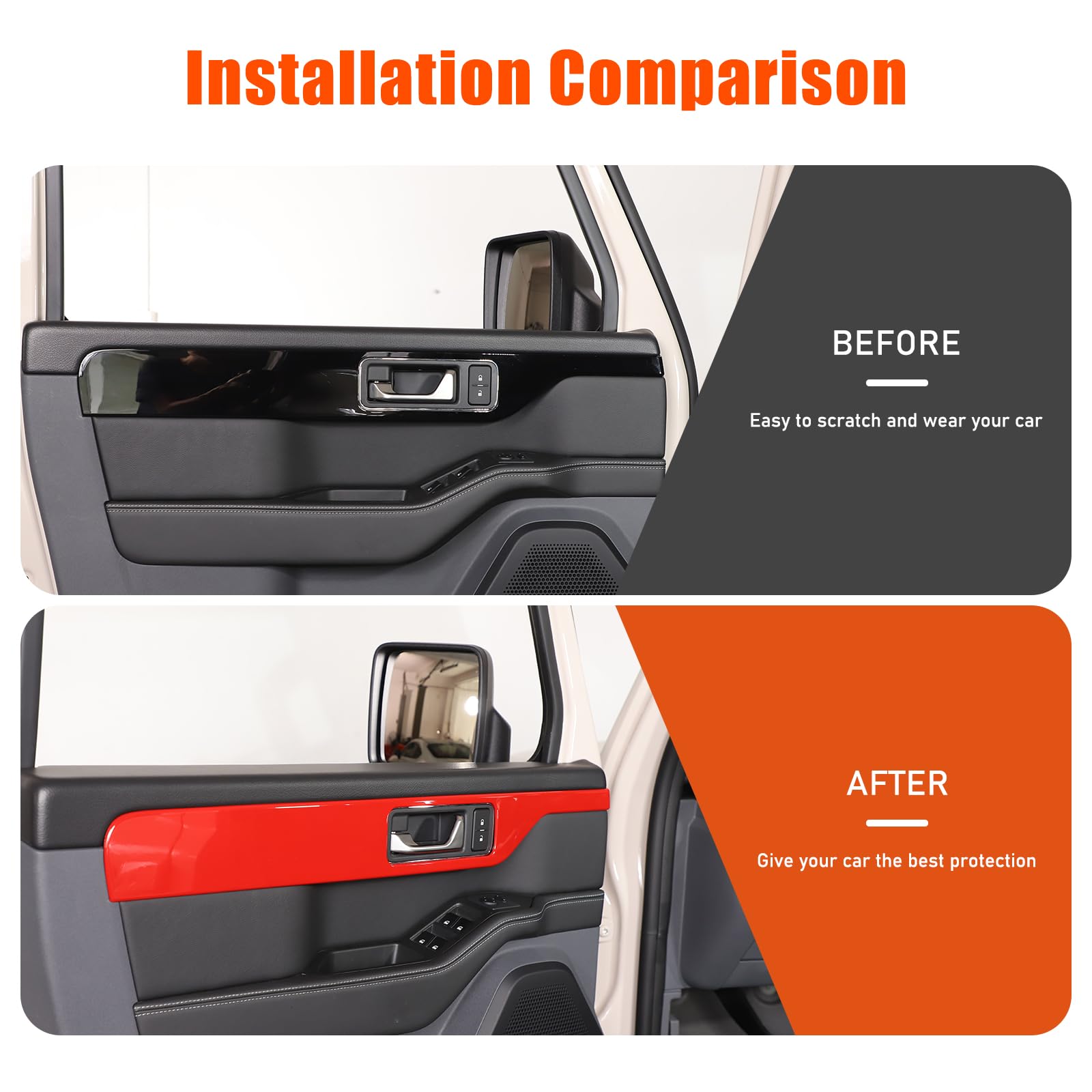 ABS Car Doors 4pcs Look Interior Door armrest Window Switch Panel Cover Sticker Compatible with Ineos Grenadier 2020-2024 — view 2