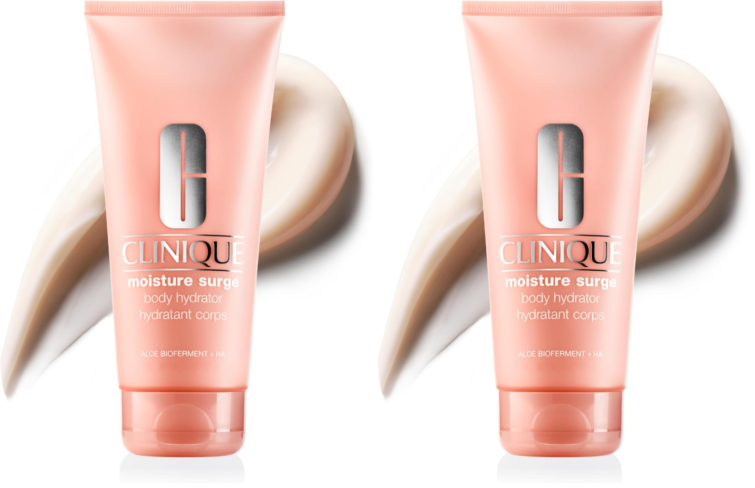 Clinique Moisture Surge Body Hydrator | Crema Corpo Idratante con Biofermento di Aloe Vera, Acido Ialuronico e Glicerina, 200 ml (Confezione da 2)