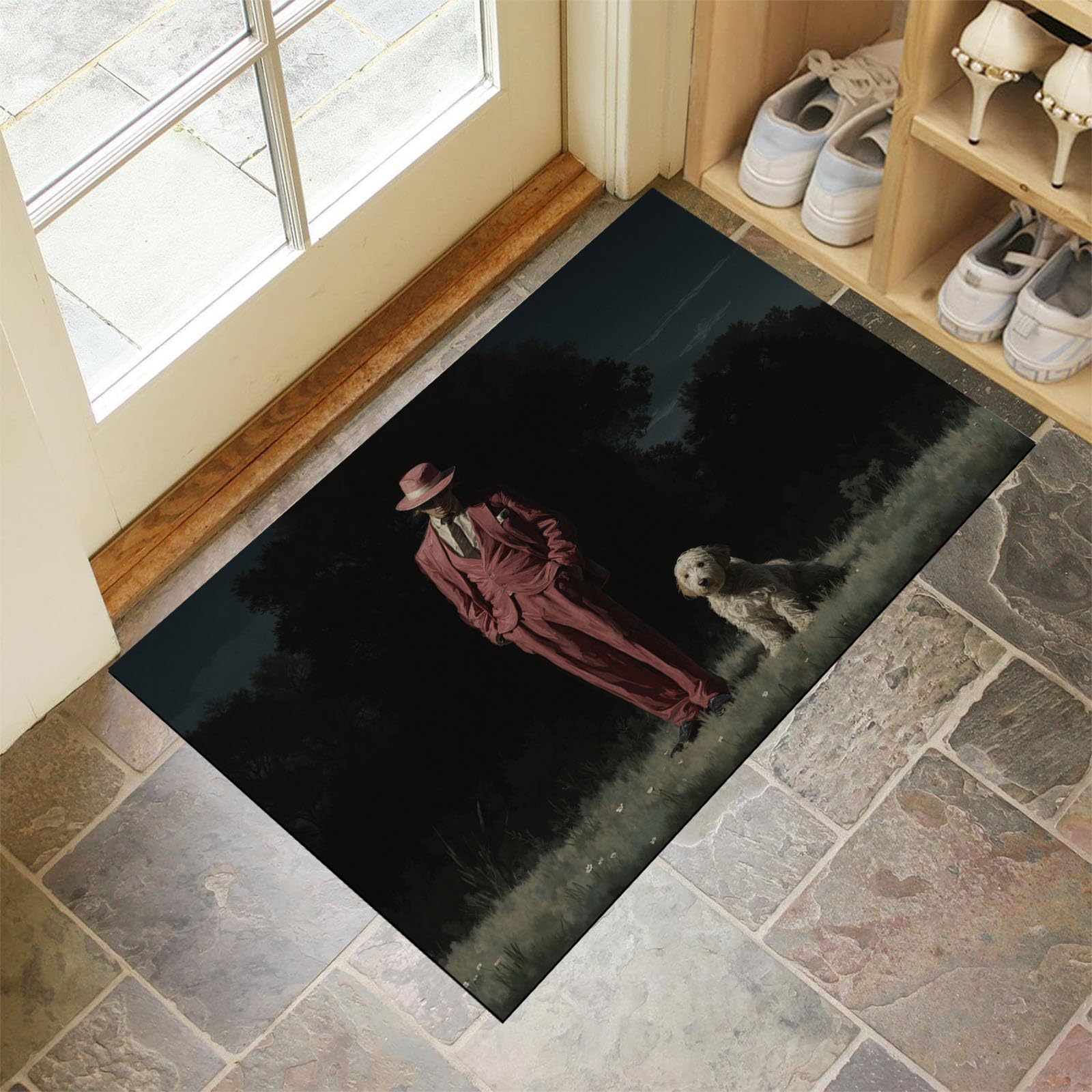 Paillasson abstrait tapis de sol lavable en machine intérieur 90x150