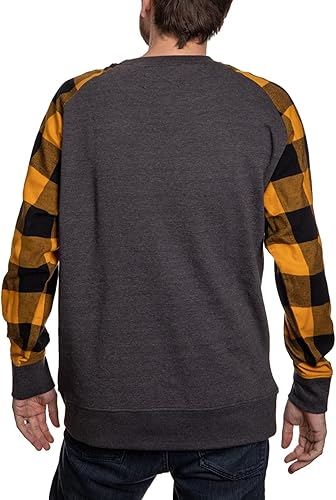Miniatura 8 de Calhoun NHL Surf & Skate Buffalo Plaid raglán para hombre con parche deshilachado cosido