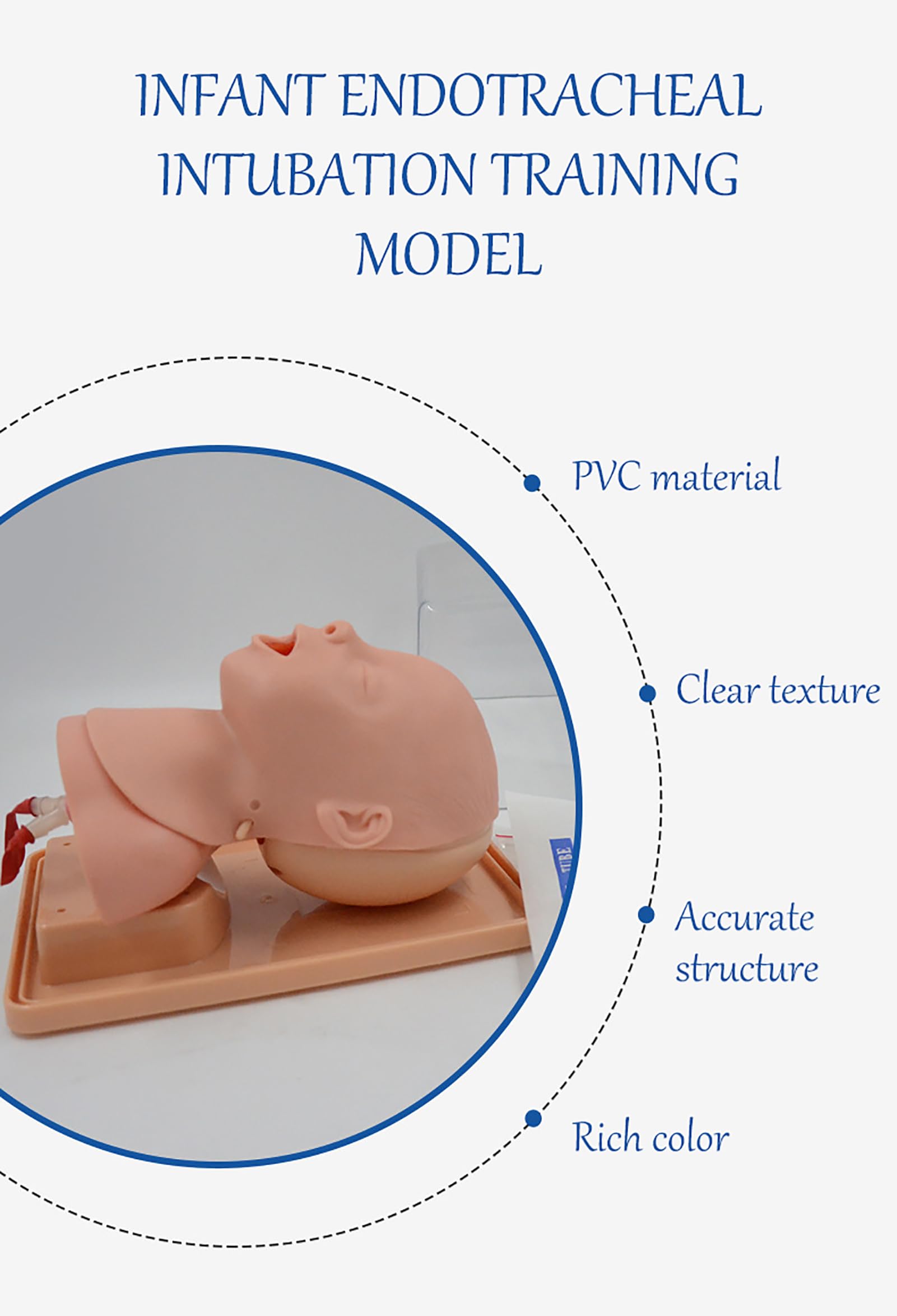 Manikin intubazione neonatale, Modello di addestramento intubazione tracheale pediatrico, simulatore Orale delle Vie aeree nasali