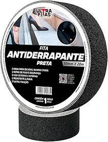 Fita Adesiva Antiderrapante 20 Metros Piso Escada Rampa Externo Diversas Cores (Preta)