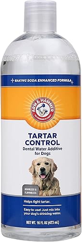 Arm & Hammer Clinical Care Dental Rinse for Adult Dogs, Odorless Flavorless Water Additive for Daily Plaque, Tartar, and Bad Breath Control, Baking Soda Enhanced Formula, 16 Fl Oz