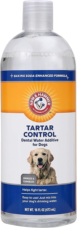 Enjuague dental para perros Arm & Hammer Clinical Care, 16 Fl Oz | Aditivo de agua inodoro y sin sabor para el control diario de la placa, el sarro y el mal aliento