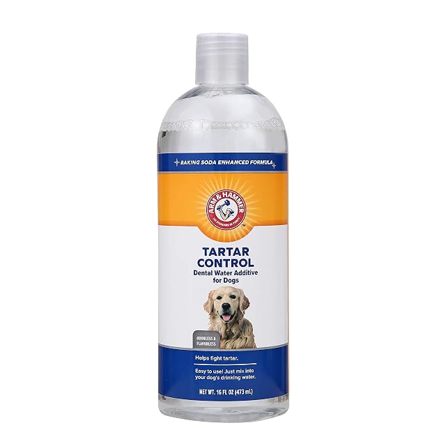 Arm & Hammer Cuidado Clínico Enjuague Dental para Perros Adultos, sin Sabor, sin Olor, 473 ml Blanco
