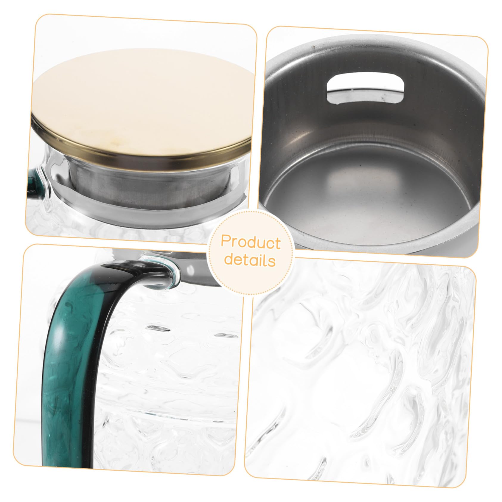 STOBAZA Jarra de Vidrio con Tapa para Nevera de 1.7l, Práctica y Fácil de Almacenar, Adecuado para Preparar Té y Bebidas Frías en Casa