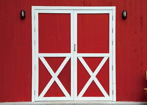 Miniatura 2 de Telón de fondo rojo para puerta de granero de otoño, granja rústica occidental, pared de puerta de madera, fotografía, fondo, cosecha de Acción de