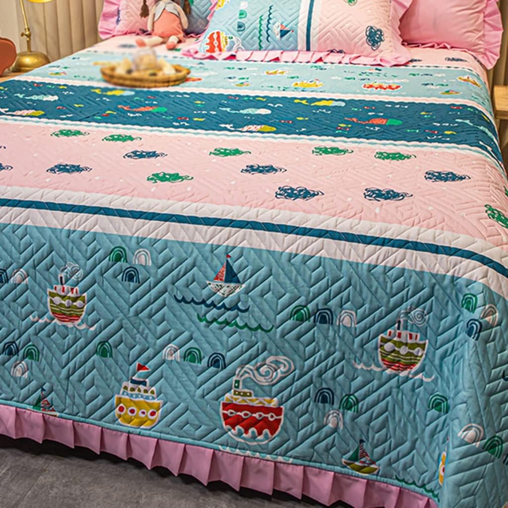 Bedspread Elegant and Warm Art Print Pattern Let Bedroom Comfortable Cotton Sleeping Quilt Suitable for Four Seasons (Colour: J Size: 150000 cm) (A 150 x 230 cm)