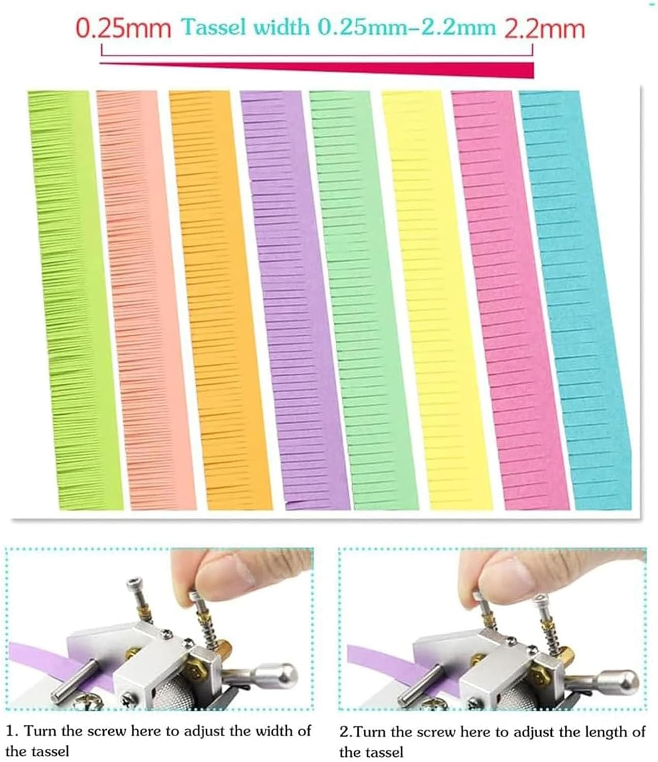 Paper Art Tassel Machine, Manual Quilling Fringer Machine, Adjustable Tassel Width, for DIY Craft, Party Decoration, Gift Making, Perfect for DIY Enthusiasts, Kids, Art Teachers
