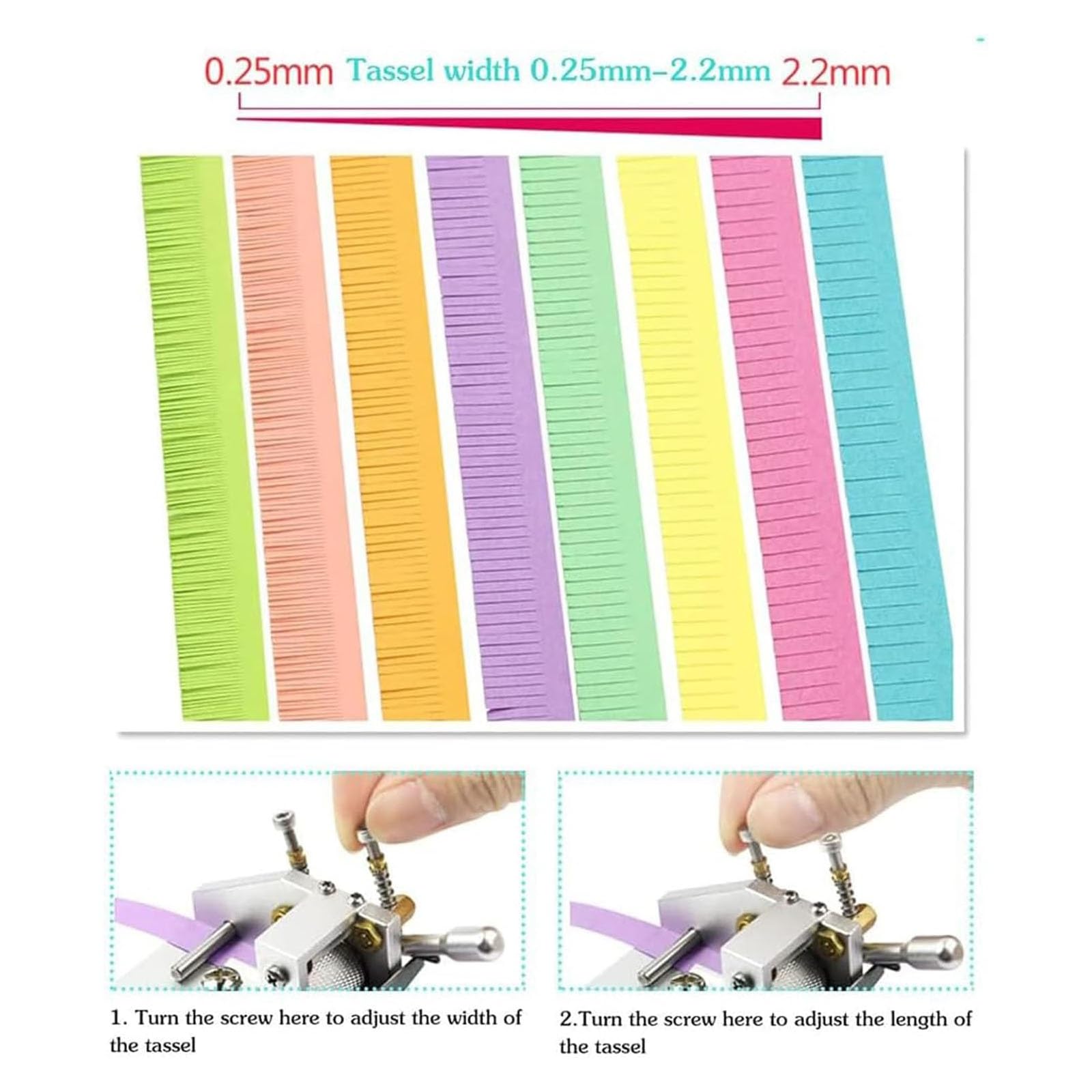 Fringer manuale per quilling per fai da te, larghezza regolabile della nappa, ideale per decorazioni per feste e regali, perfetta per appassionati di fai da te e insegnanti d'arte