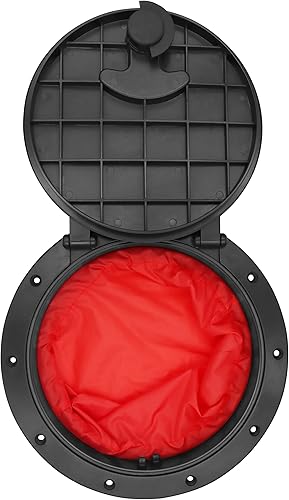 Miniatura 3 de Escotilla de cubierta negra de 8 pulgadas con bolsa de almacenamiento Kit de placa para kayak, barco, pesca, aparejo